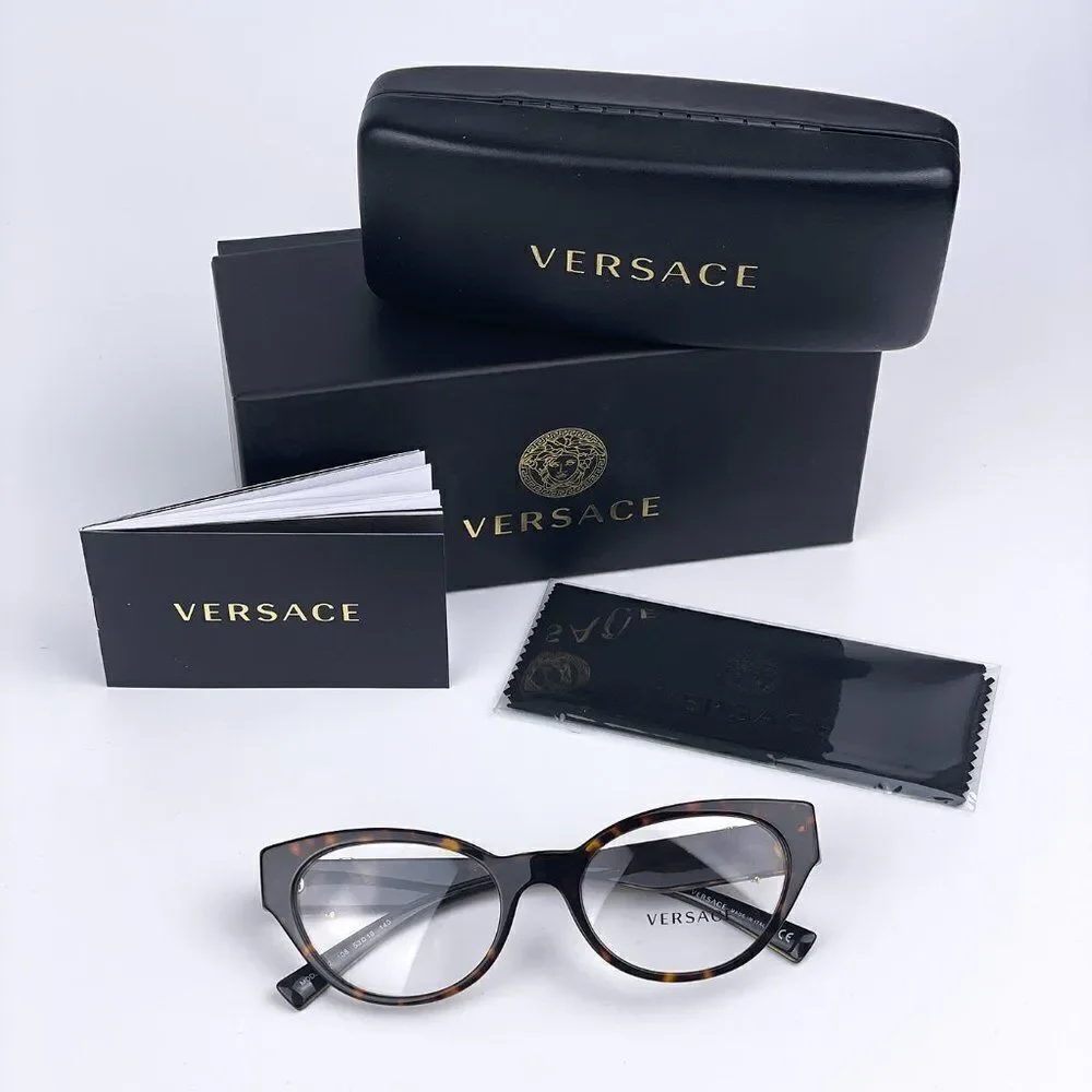 SALE! NEW Versace VE3282 108 Dark Havana Cat Eye Women Eyeglasses